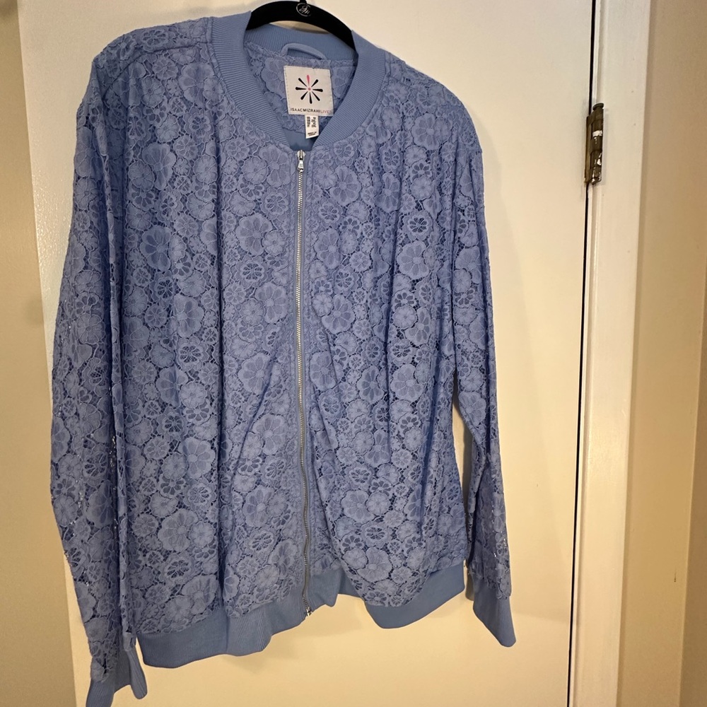 Isaac Mizrahi Light Blue Lace Jacket